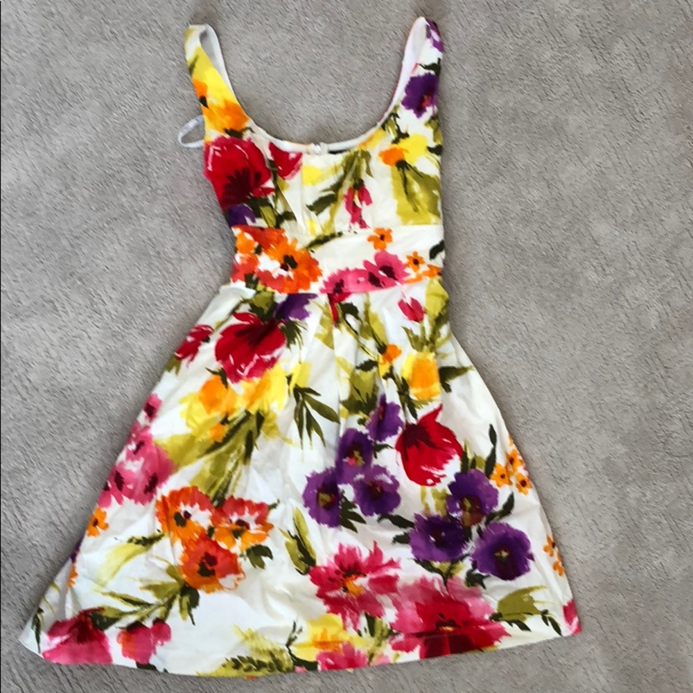 Watercolor flower print dress